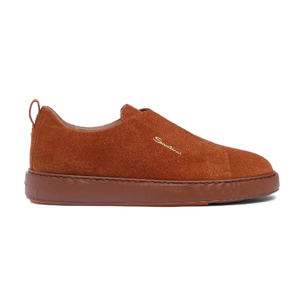Santoni Sneaker slip-on da uomo in suede marrone