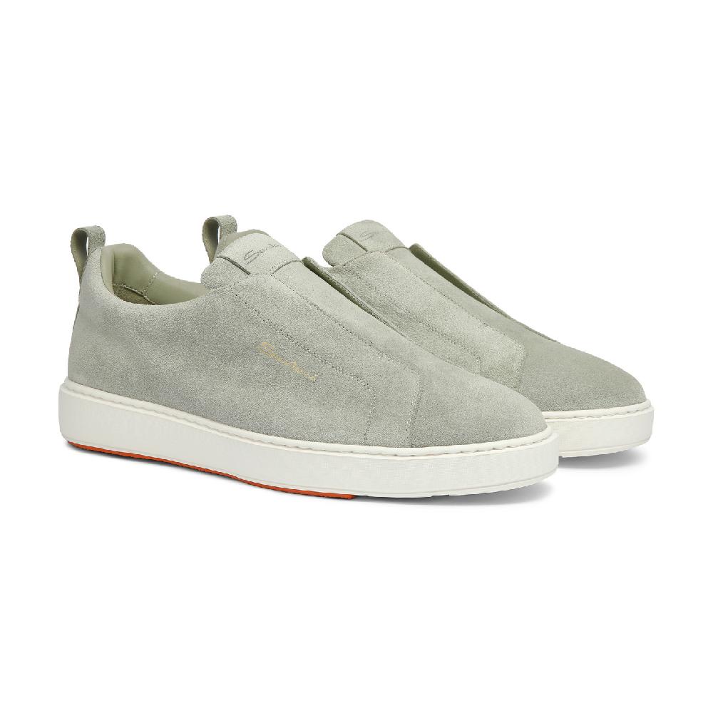 Santoni Sneaker Slip-on Da Uomo In Suede Verde