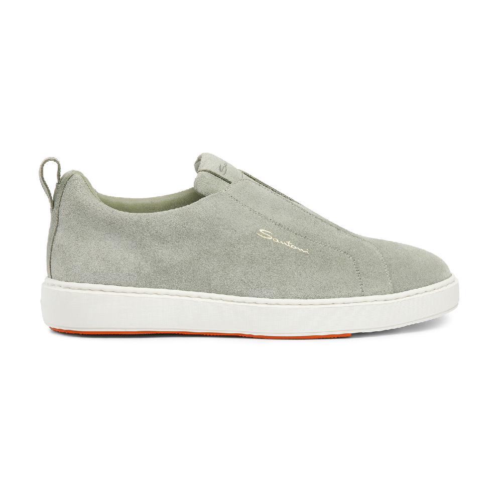 Santoni Sneaker slip-on da uomo in suede verde