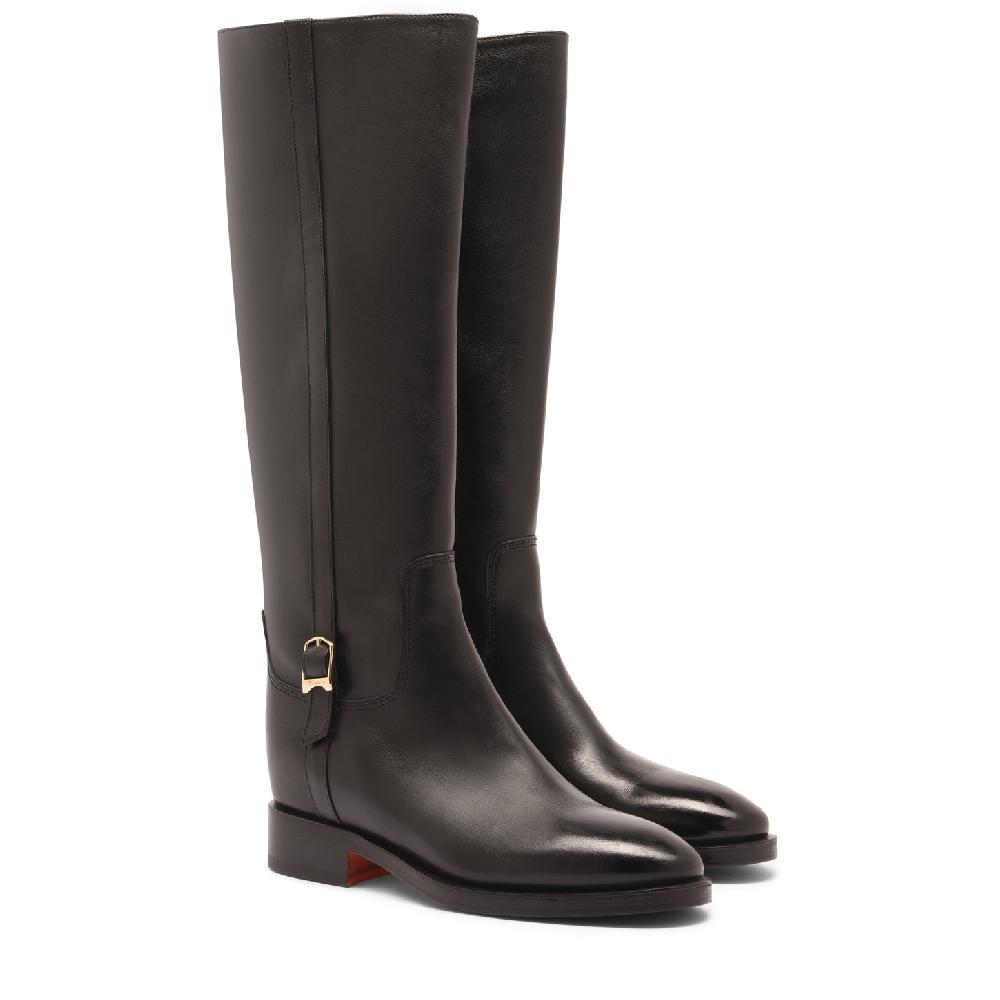 Santoni Stivale Da Donna In Pelle Nera