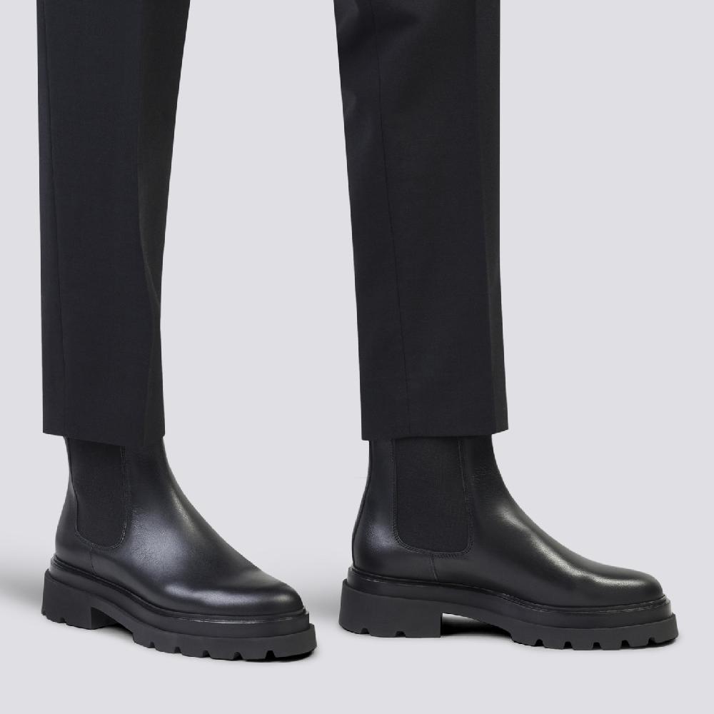 Santoni Stivaletto Chelsea Da Donna In Pelle Nera