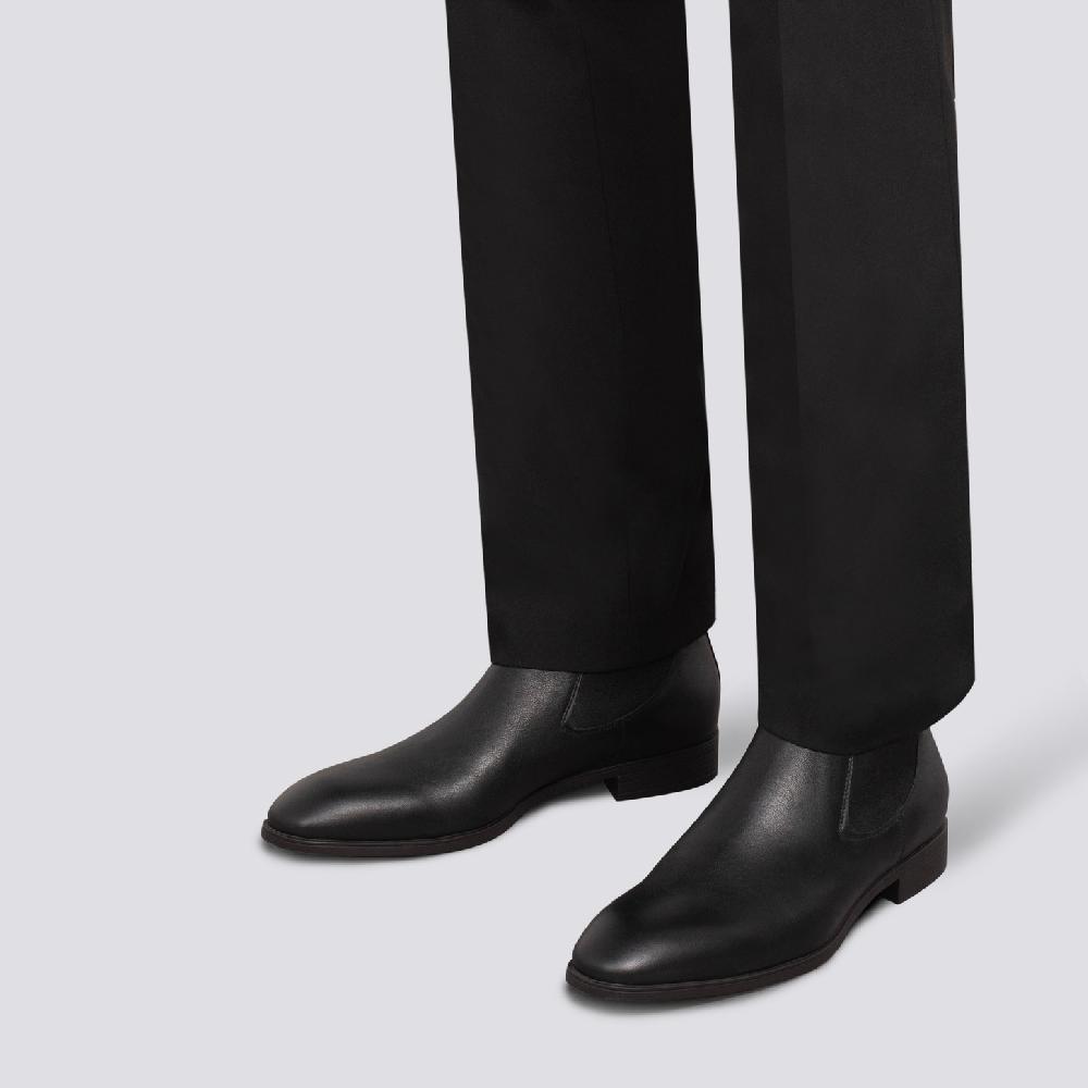 Santoni Stivaletto Chelsea Da Uomo In Pelle Nera