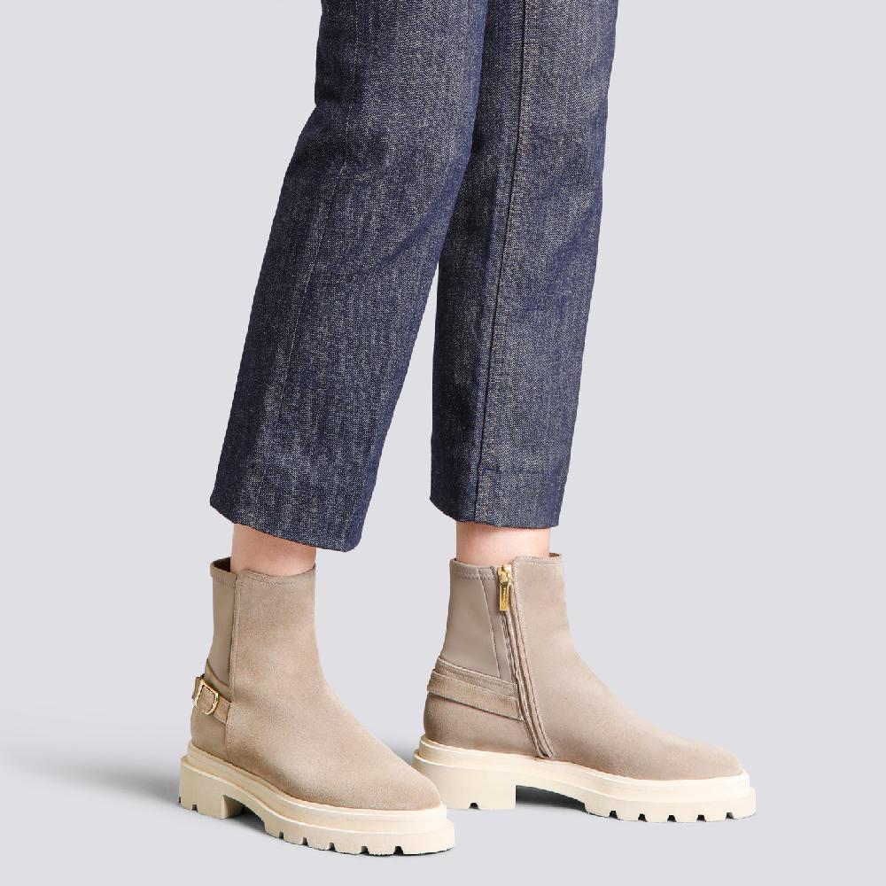 Santoni Stivaletto Da Donna In Suede Beige