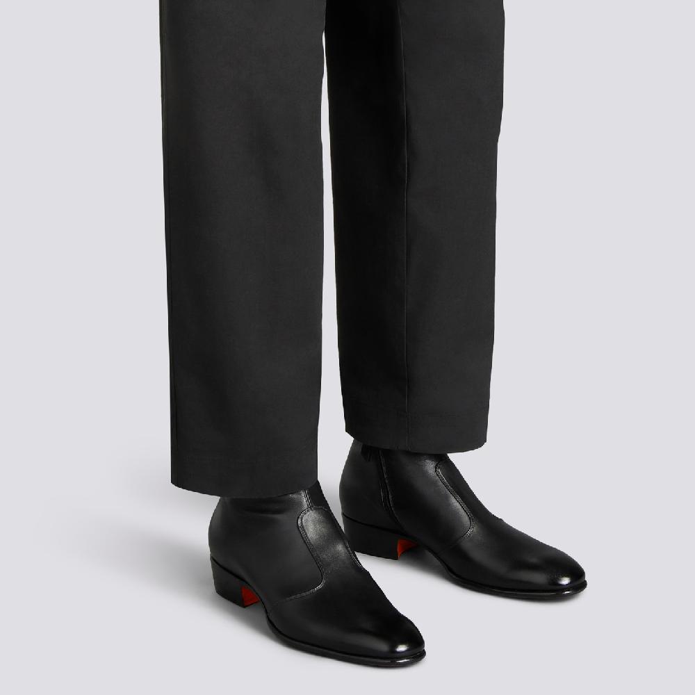 Santoni Stivaletto Da Uomo In Pelle Nera