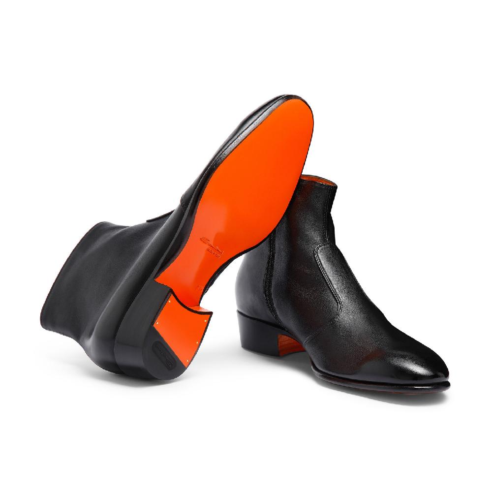 Santoni Stivaletto Da Uomo In Pelle Nera