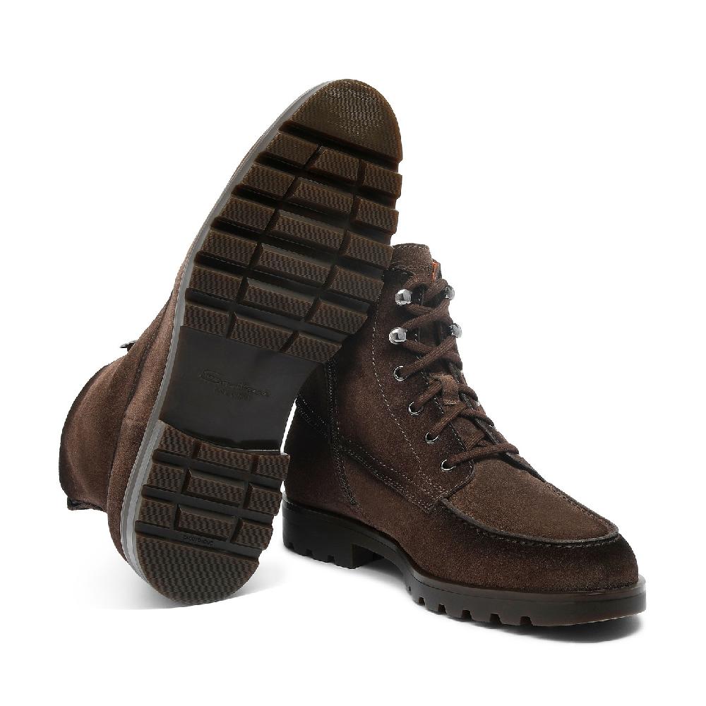 Santoni Stivaletto Da Uomo In Suede Testa Di Moro