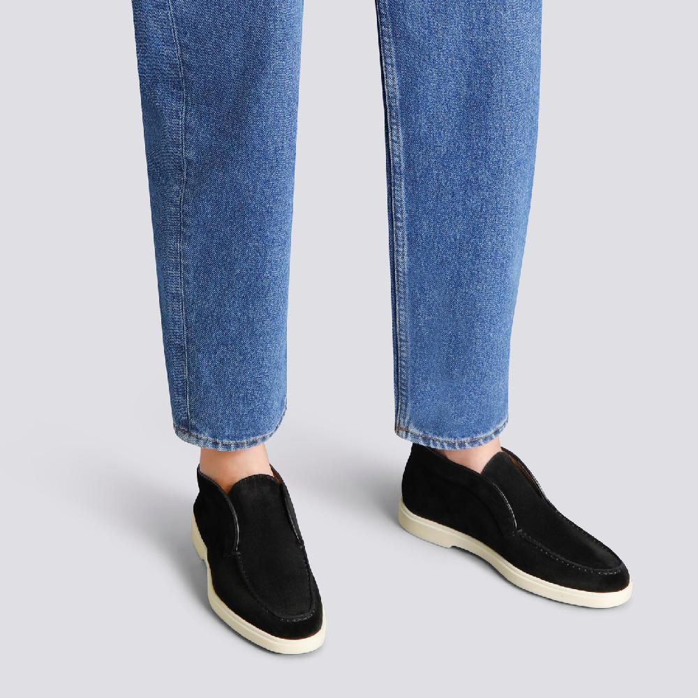 Santoni Stivaletto Desert Da Donna In Suede Nero