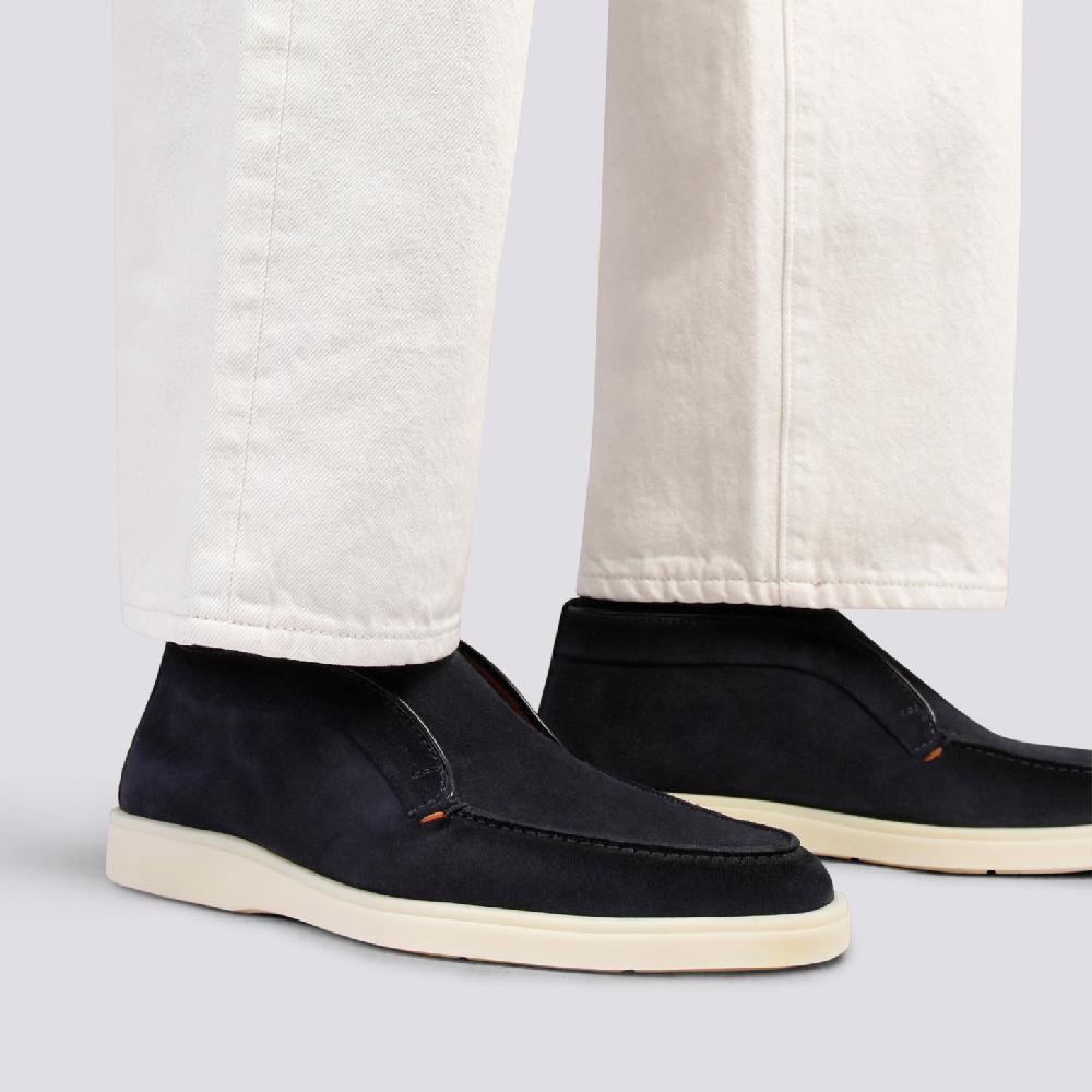 Santoni Stivaletto Desert Da Uomo In Suede Blu