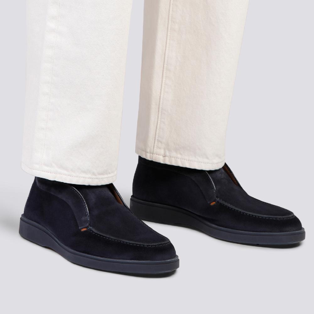 Santoni Stivaletto Desert Da Uomo In Suede Blu