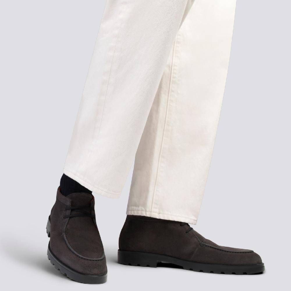 Santoni Stivaletto Desert Da Uomo In Suede Grigio