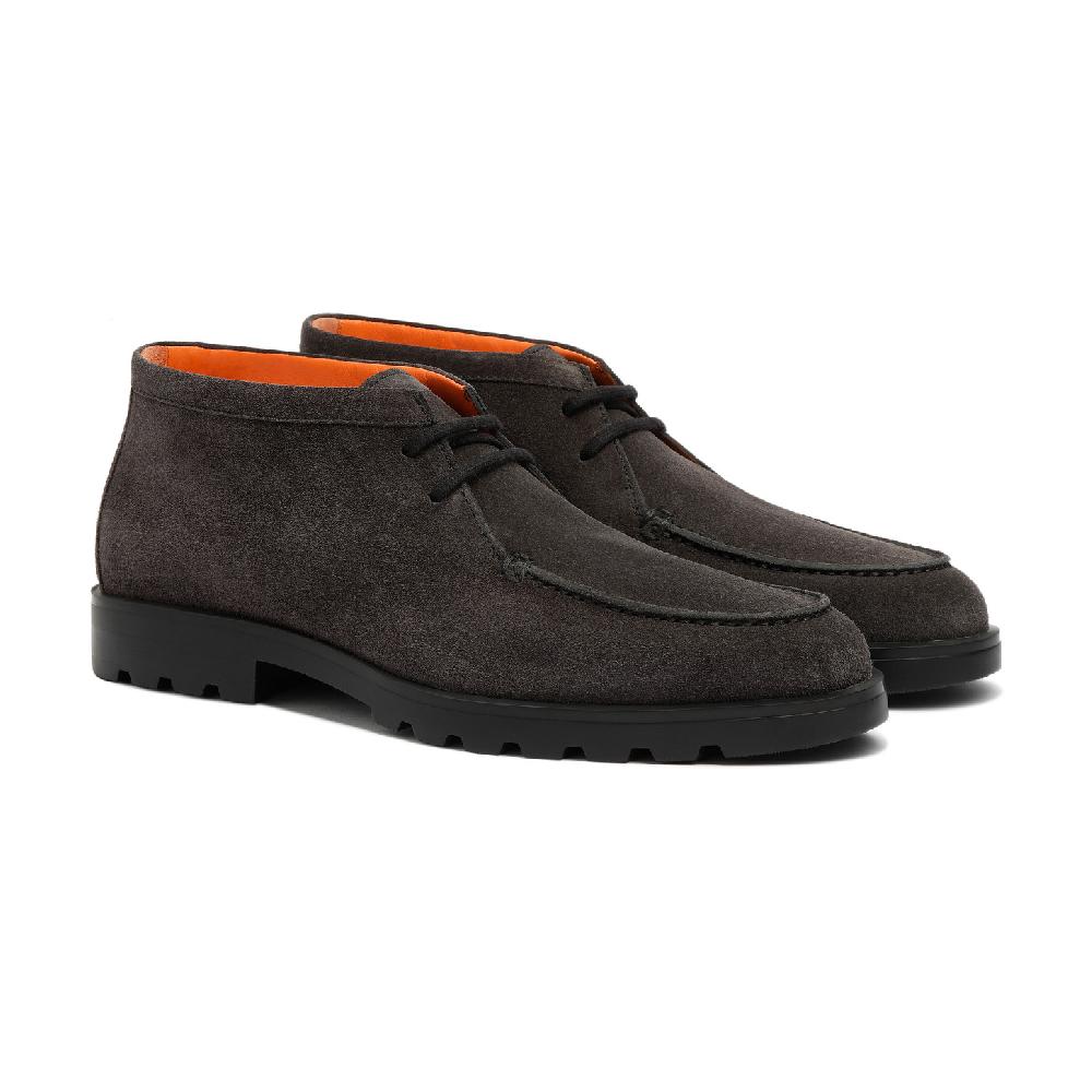 Santoni Stivaletto Desert Da Uomo In Suede Grigio