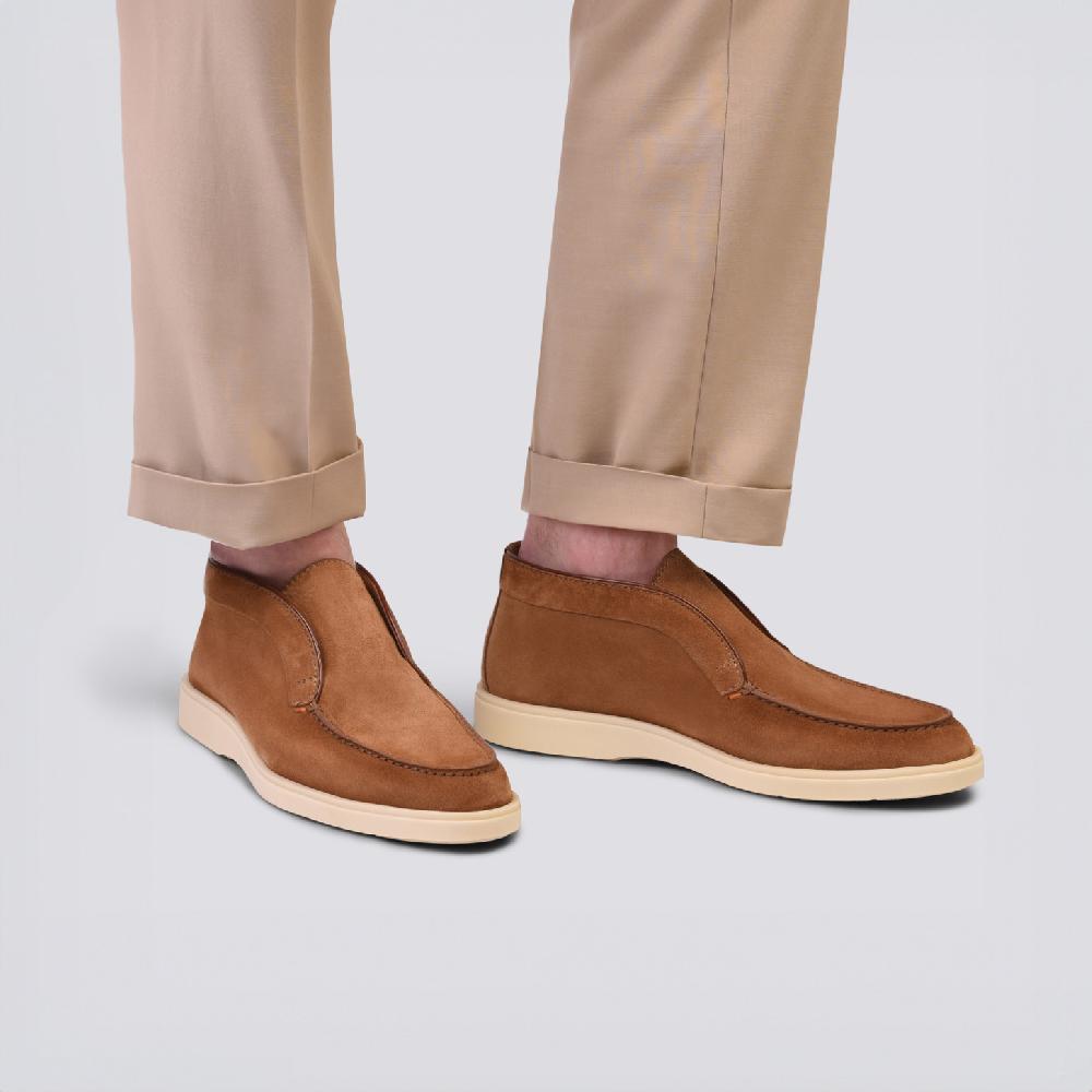 Santoni Stivaletto Desert Da Uomo In Suede Marrone