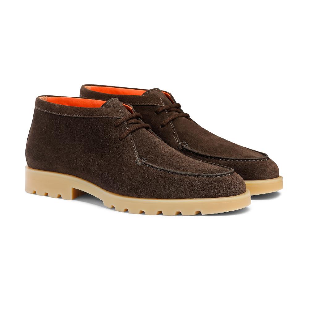 Santoni Stivaletto Desert Da Uomo In Suede Marrone
