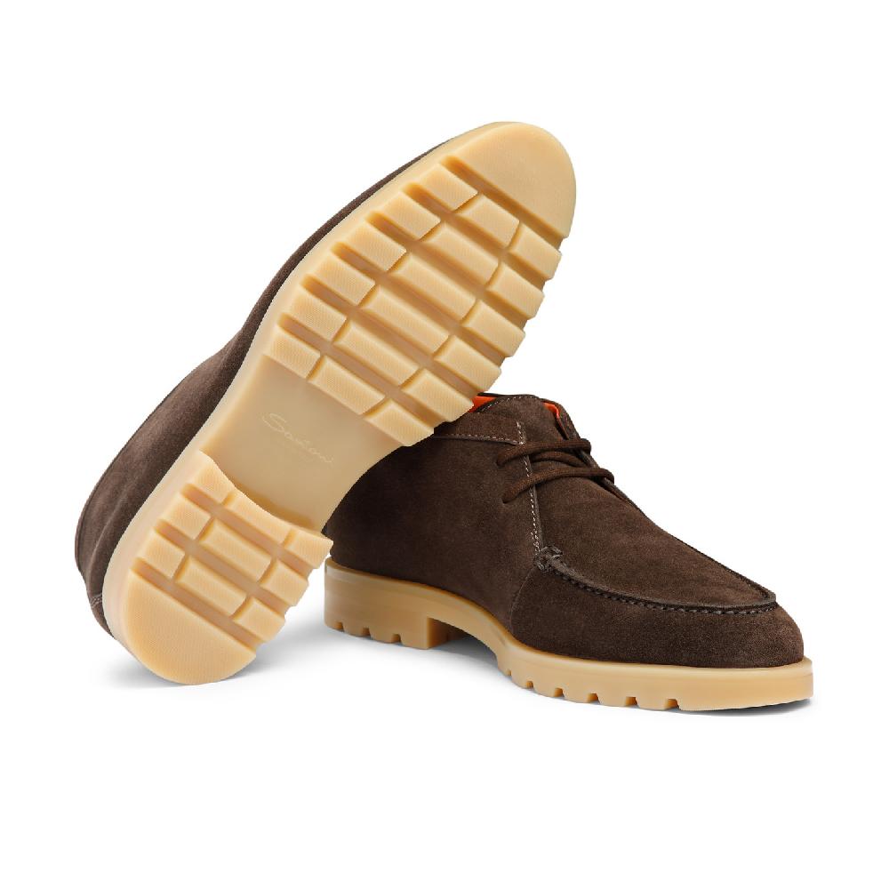 Santoni Stivaletto Desert Da Uomo In Suede Marrone