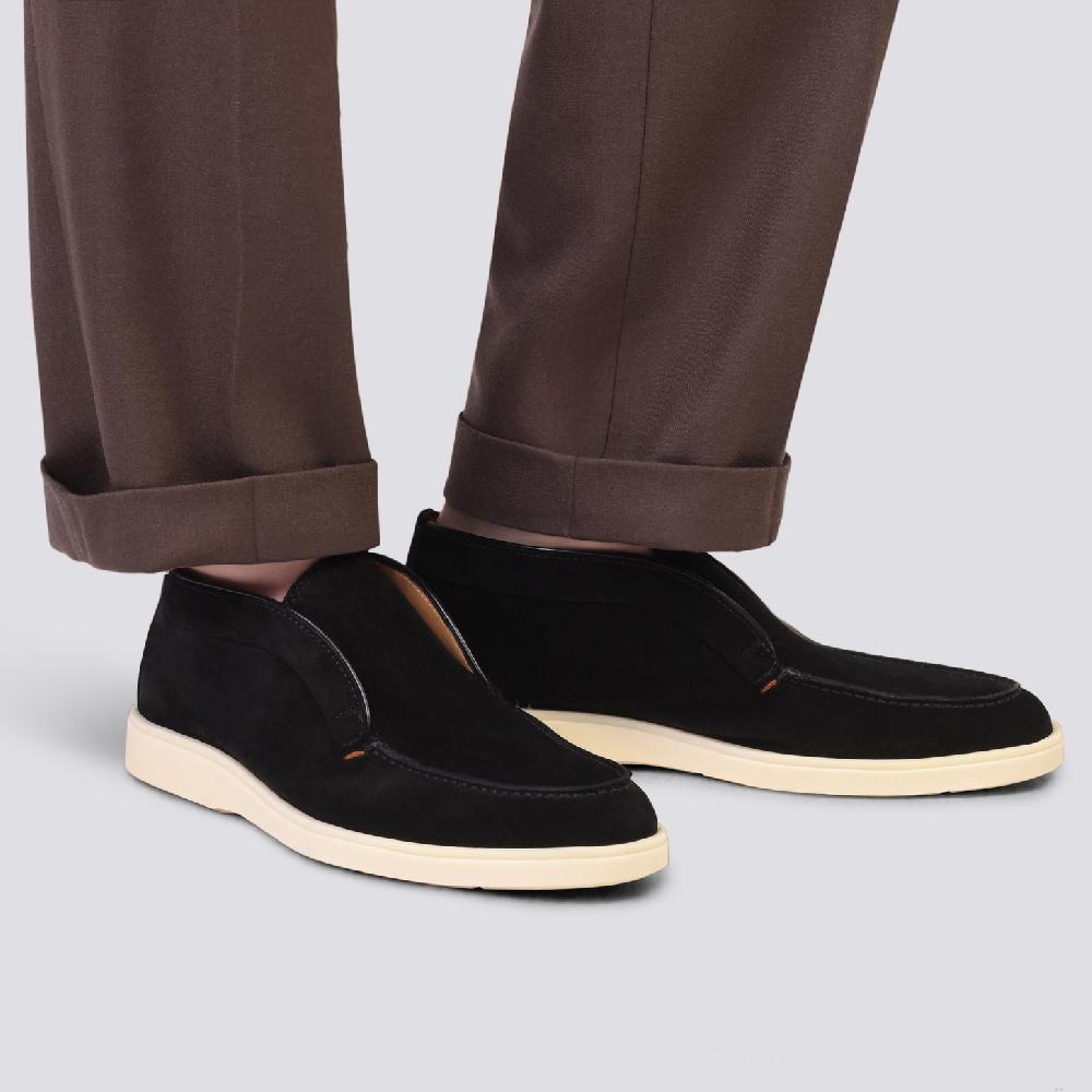 Santoni Stivaletto Desert Da Uomo In Suede Nero