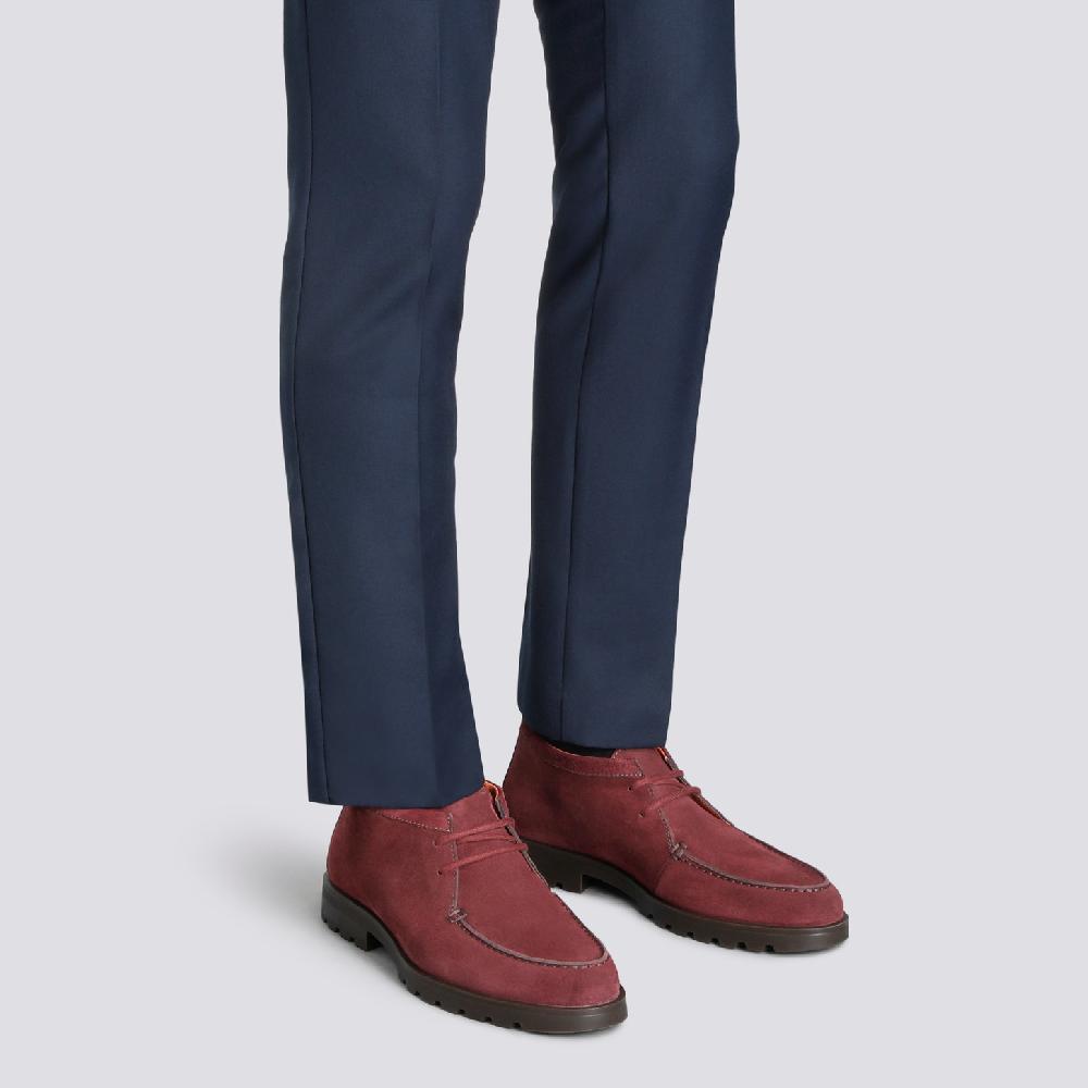 Santoni Stivaletto Desert Da Uomo In Suede Rosso