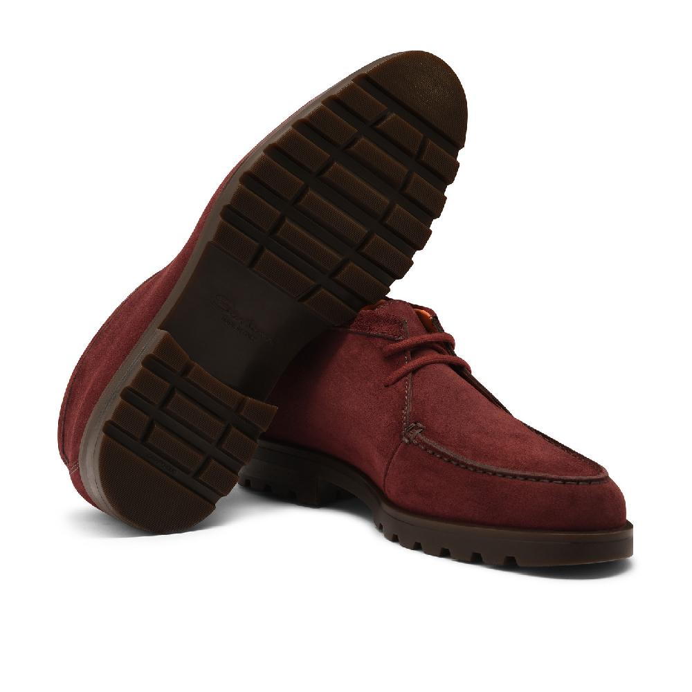 Santoni Stivaletto Desert Da Uomo In Suede Rosso