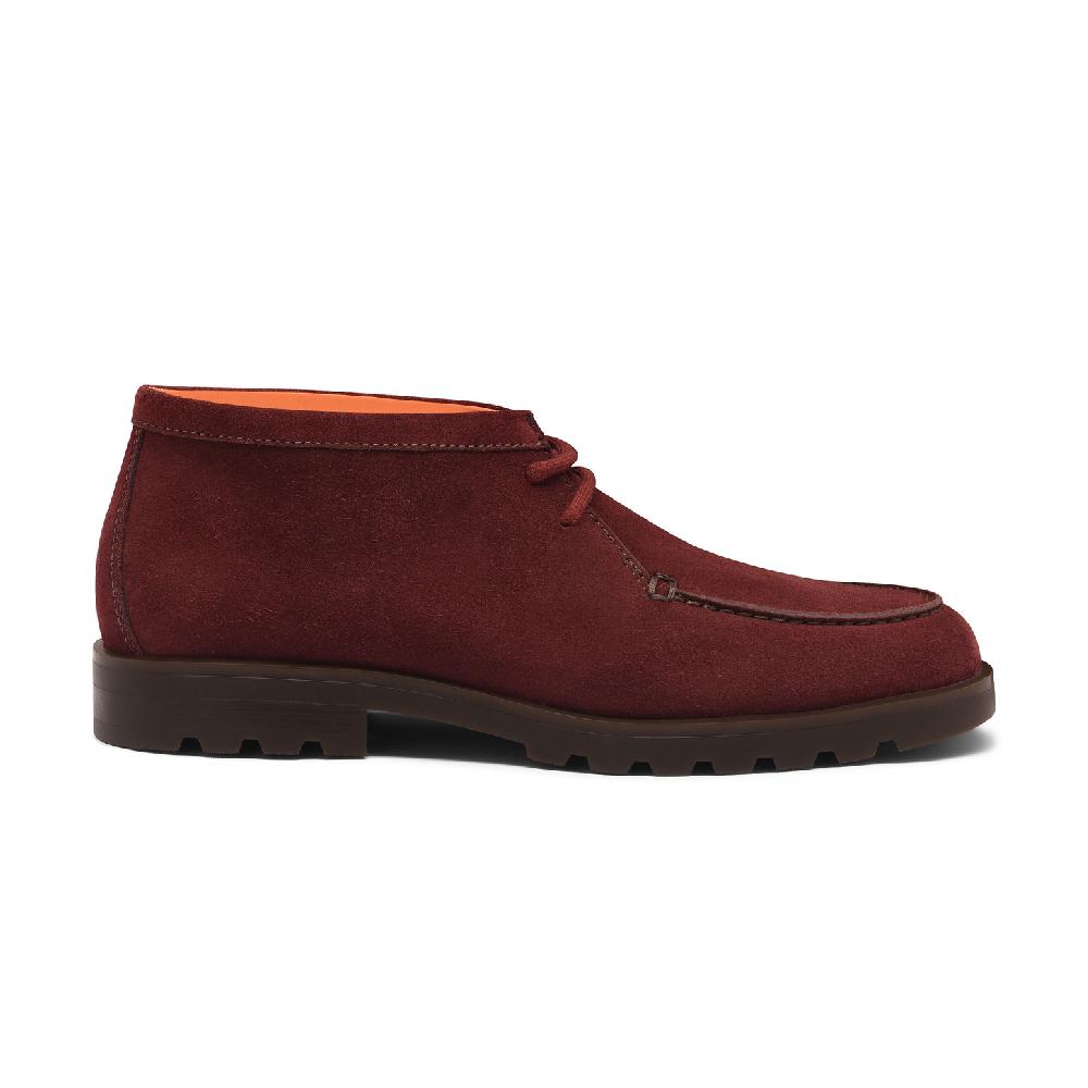 Santoni Stivaletto desert da uomo in suede rosso