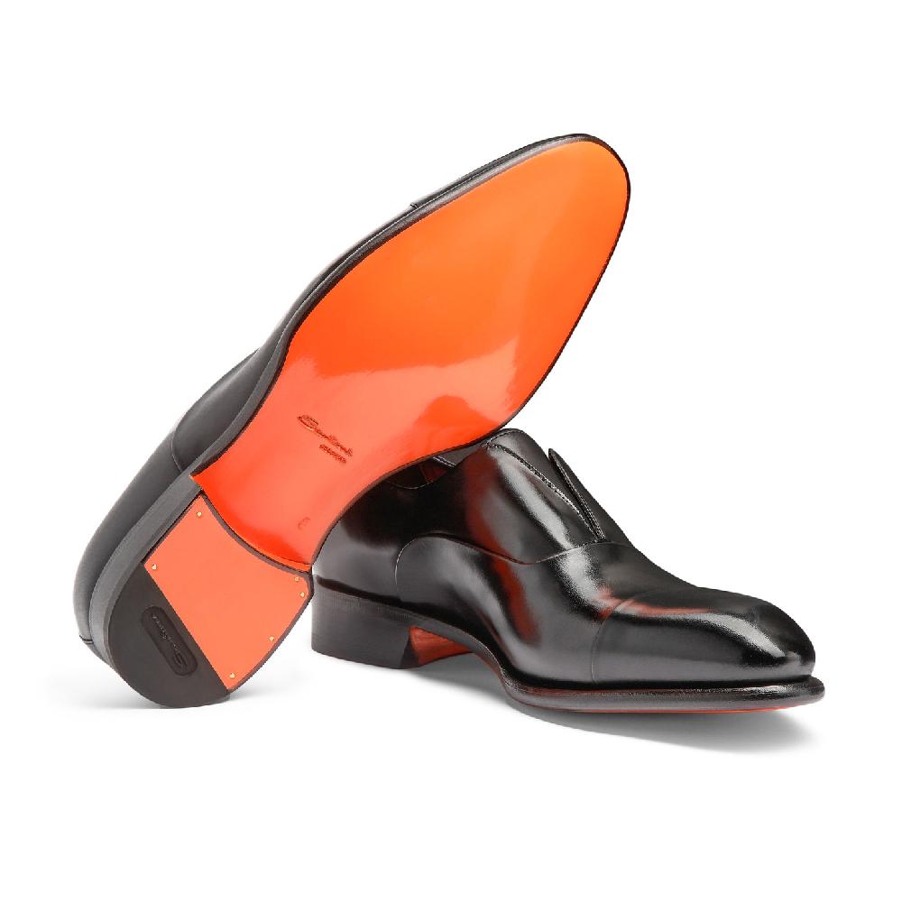 Santoni Stringata Da Uomo In Pelle Nera