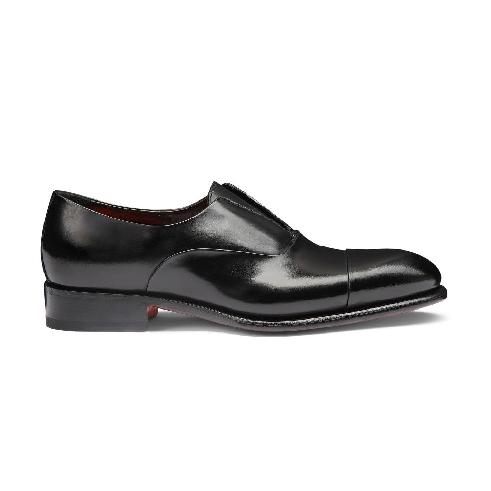 Santoni Stringata da uomo in pelle nera