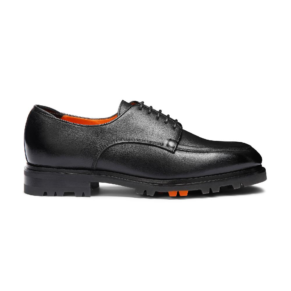 Santoni Stringata Derby da uomo in pelle nera