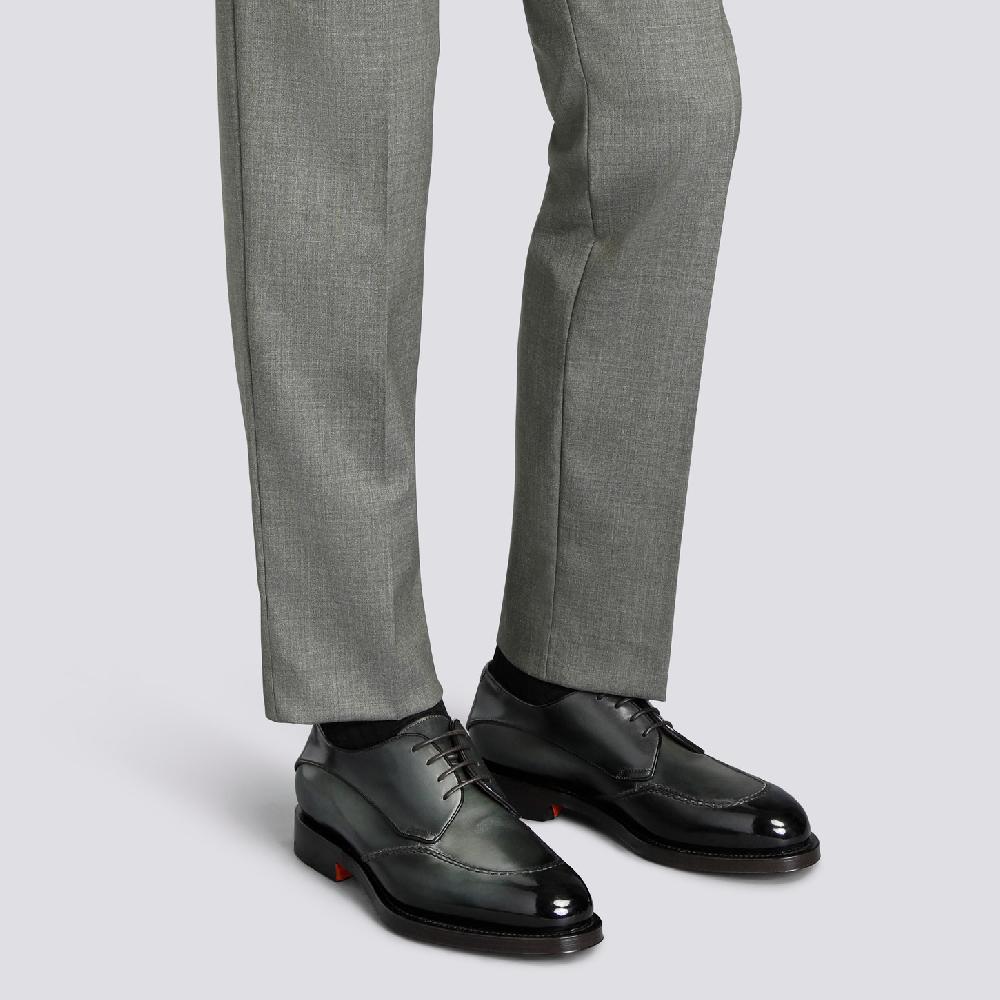 Santoni Stringata Derby Da Uomo In Pelle Verde