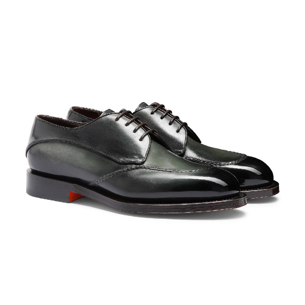 Santoni Stringata Derby Da Uomo In Pelle Verde
