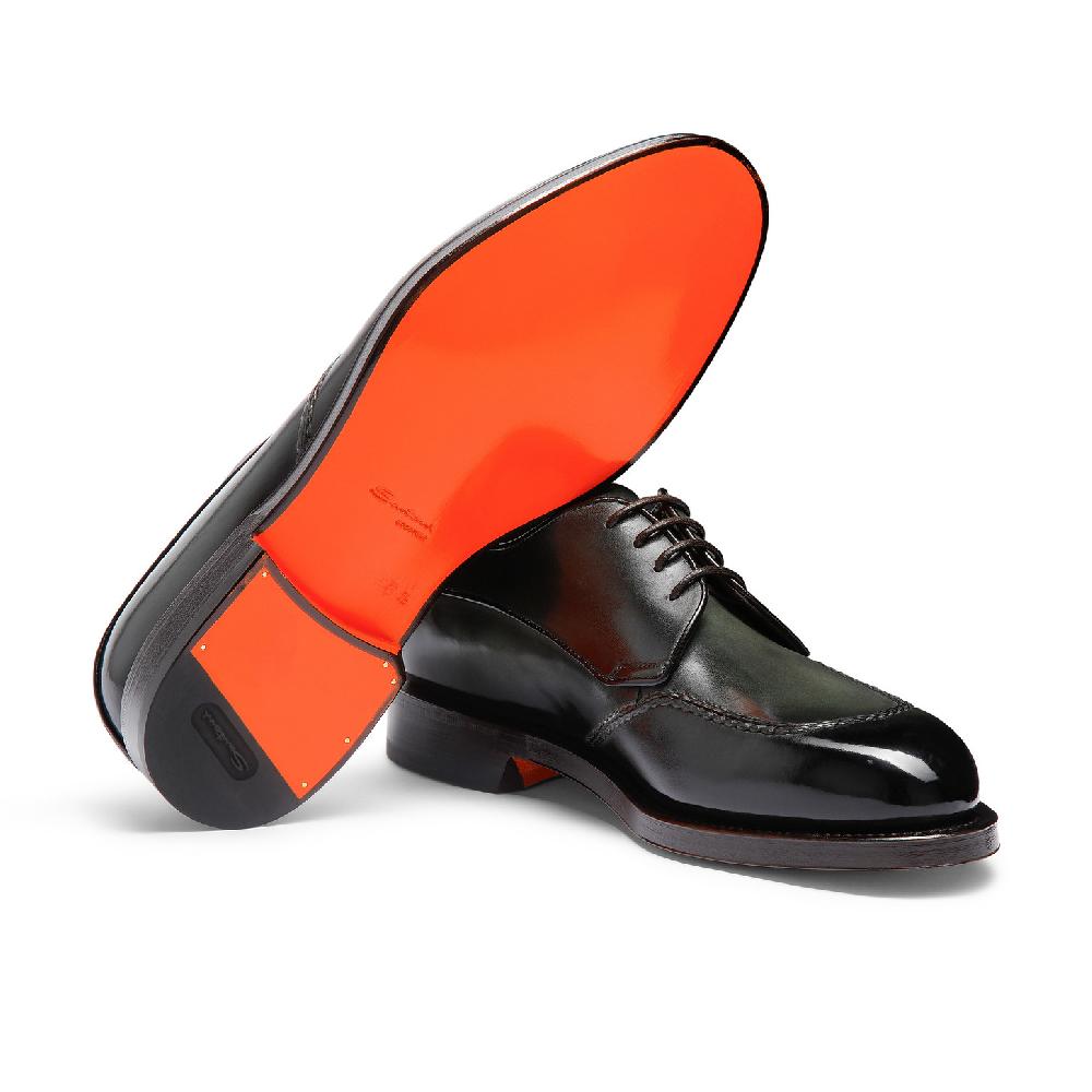 Santoni Stringata Derby Da Uomo In Pelle Verde