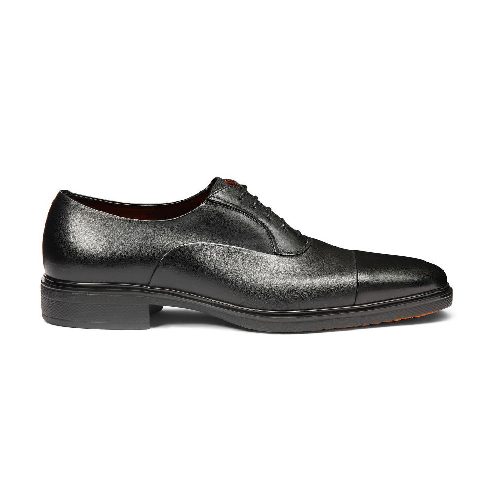 Santoni Stringata Easy da uomo in pelle nera