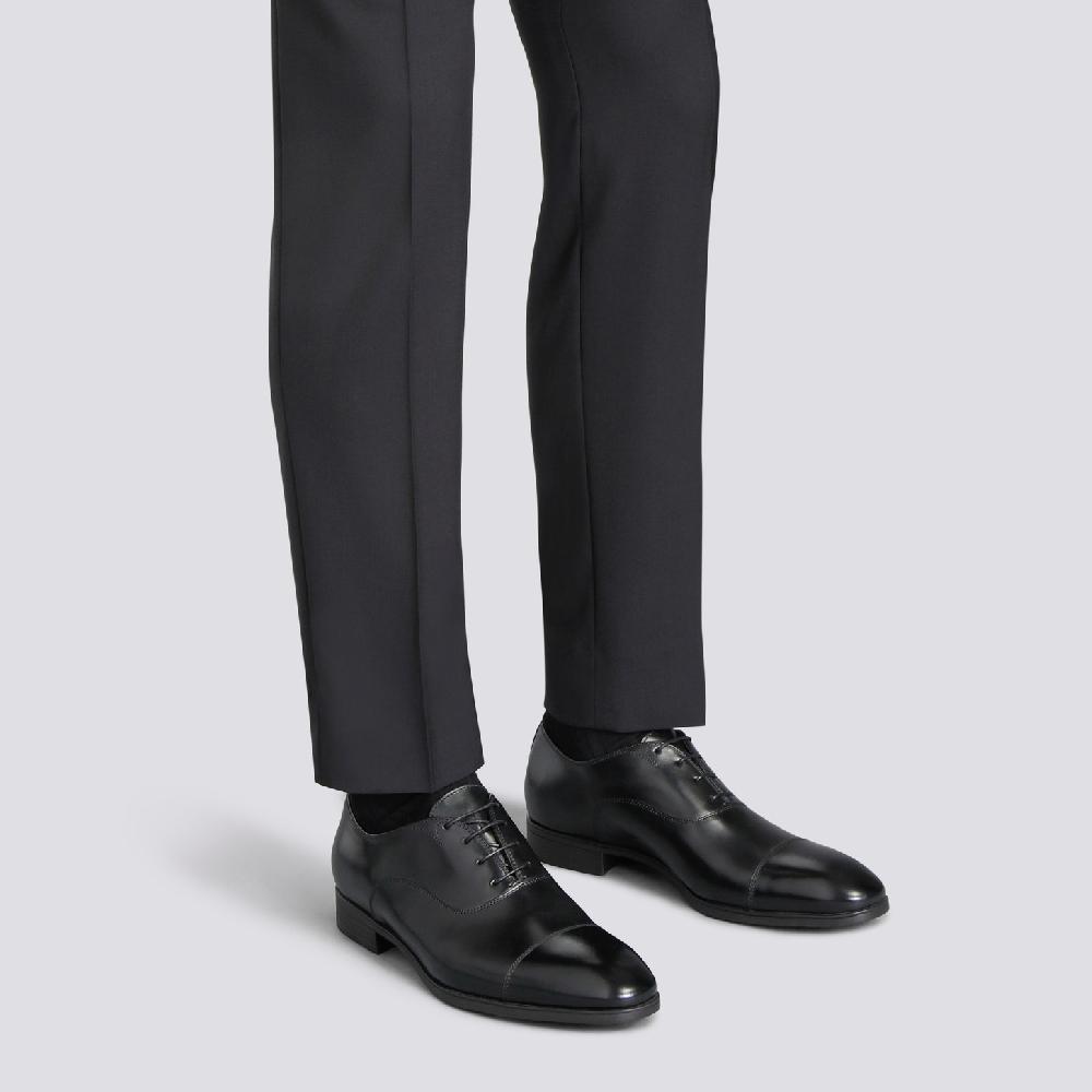 Santoni Stringata Oxford Da Uomo In Pelle Nera