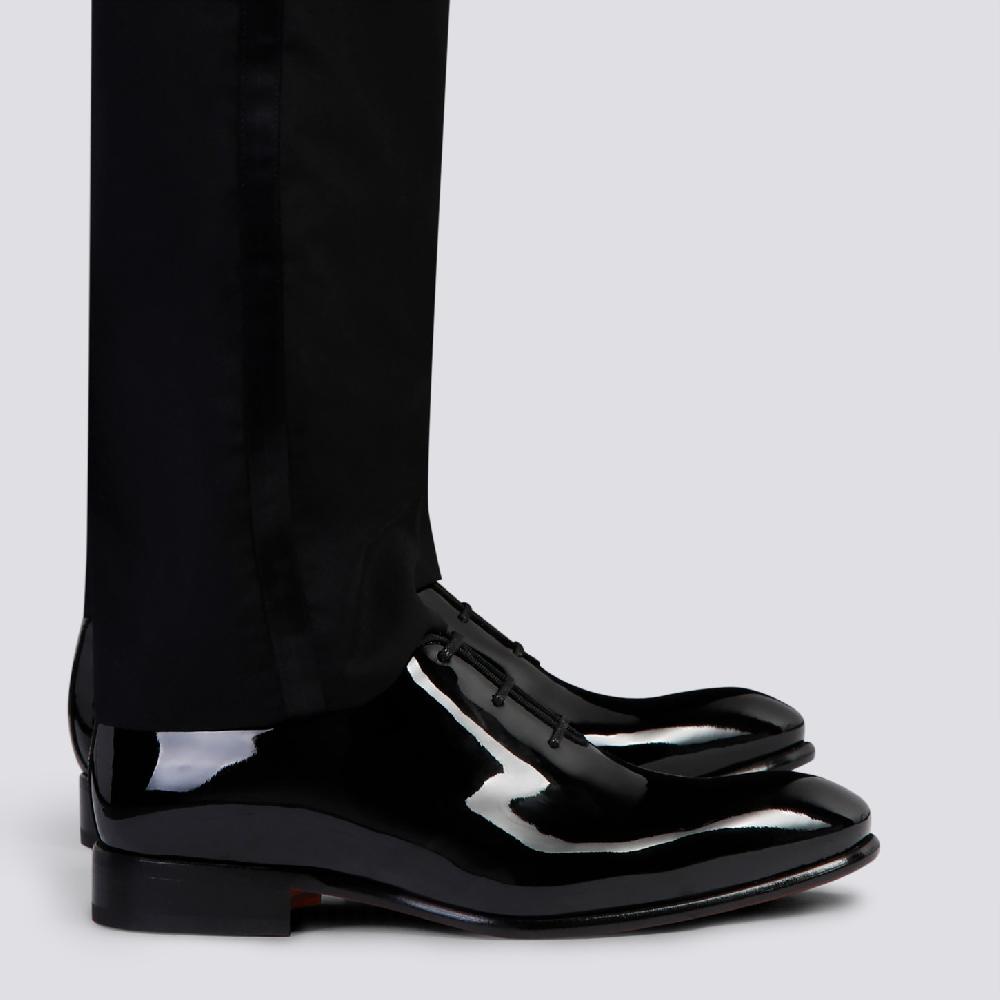 Santoni Stringata Oxford Da Uomo In Vernice Nera