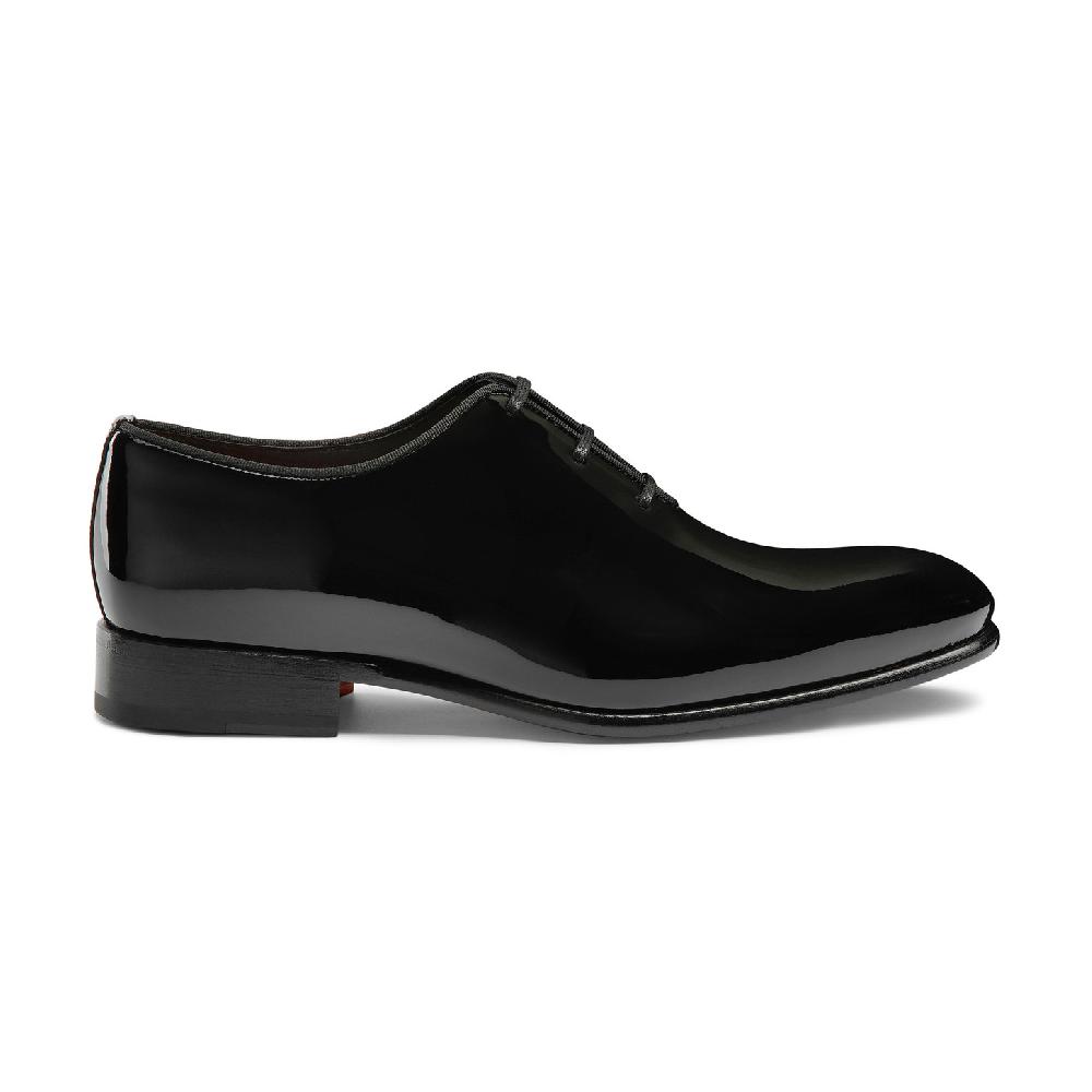Santoni Stringata oxford da uomo in vernice nera