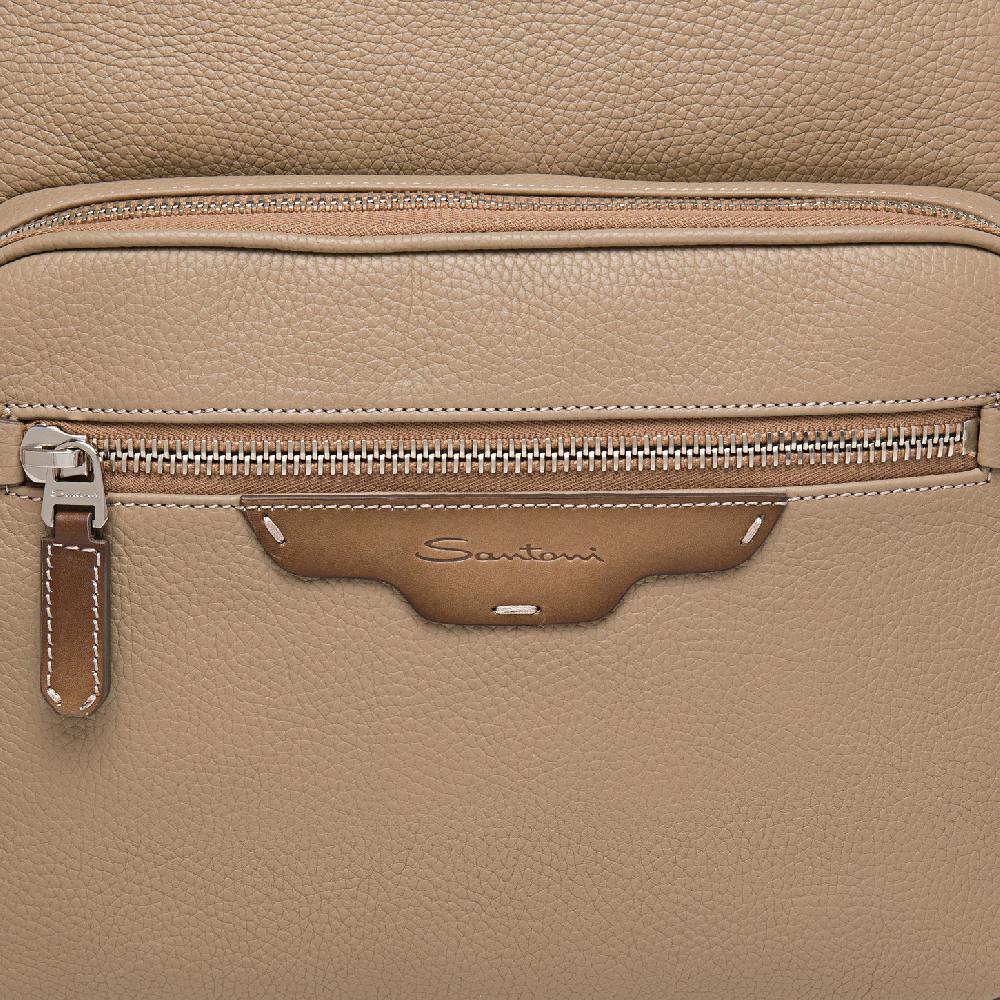 Santoni Zaino In Pelle Bottalata Beige