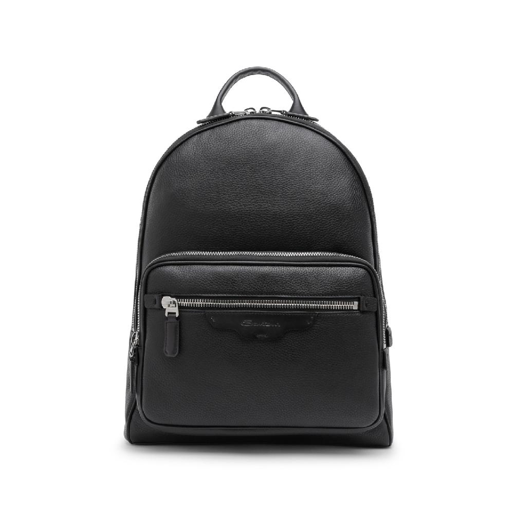 Santoni Zaino in pelle bottalata nera