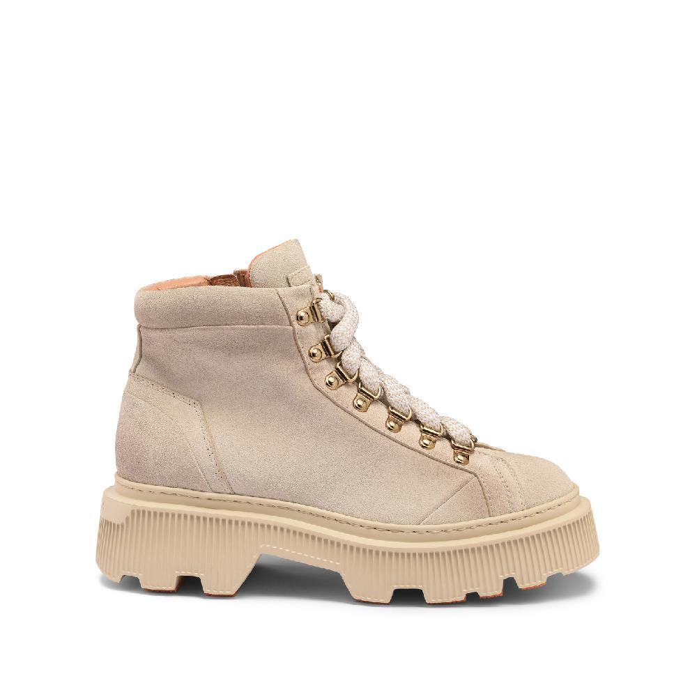 Santoni Scarponcino da montagna da donna in suede beige