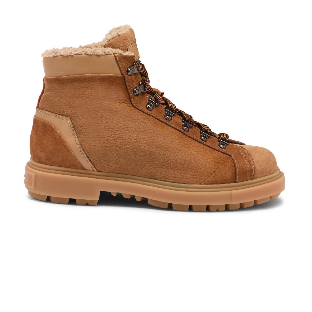 Santoni Scarponcino da montagna da uomo in nabuk marrone