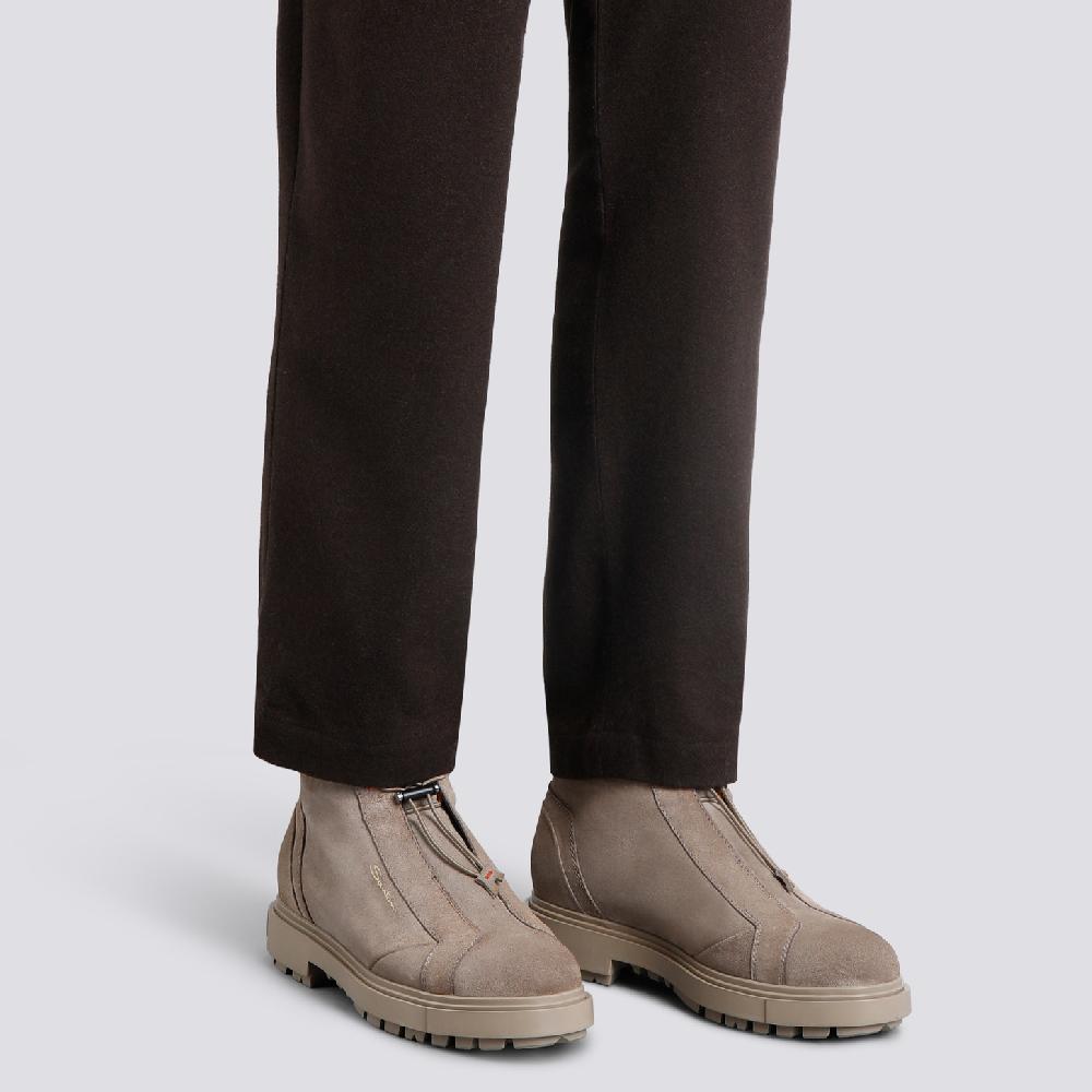 Santoni Scarponcino Da Montagna Da Uomo In Suede Marrone