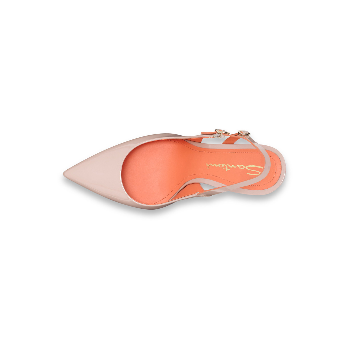 Santoni Slingback Tacco Alto Da Donna In Vernice Rosa