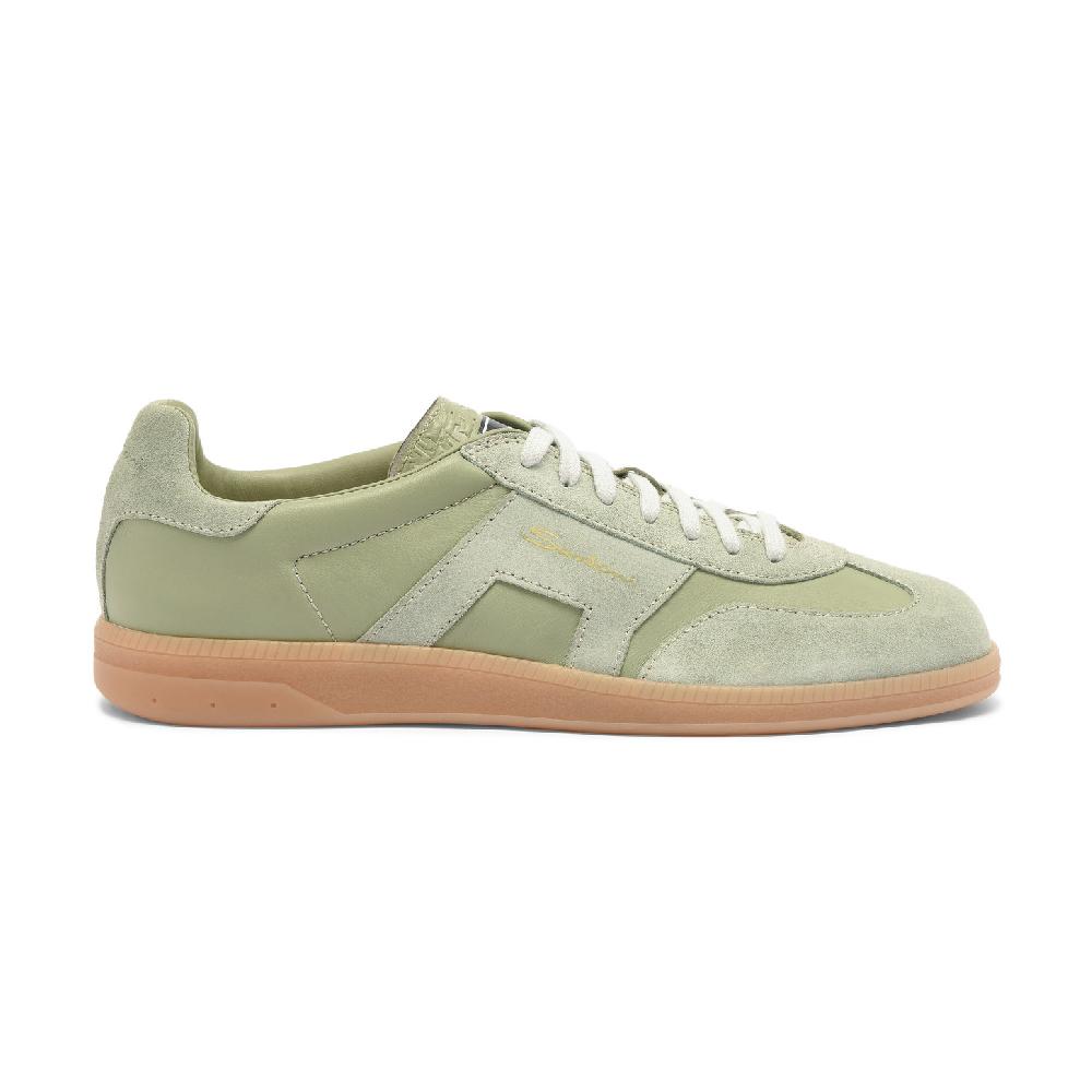 Santoni Sneaker DBS Oly da uomo in pelle e suede verde chiaro