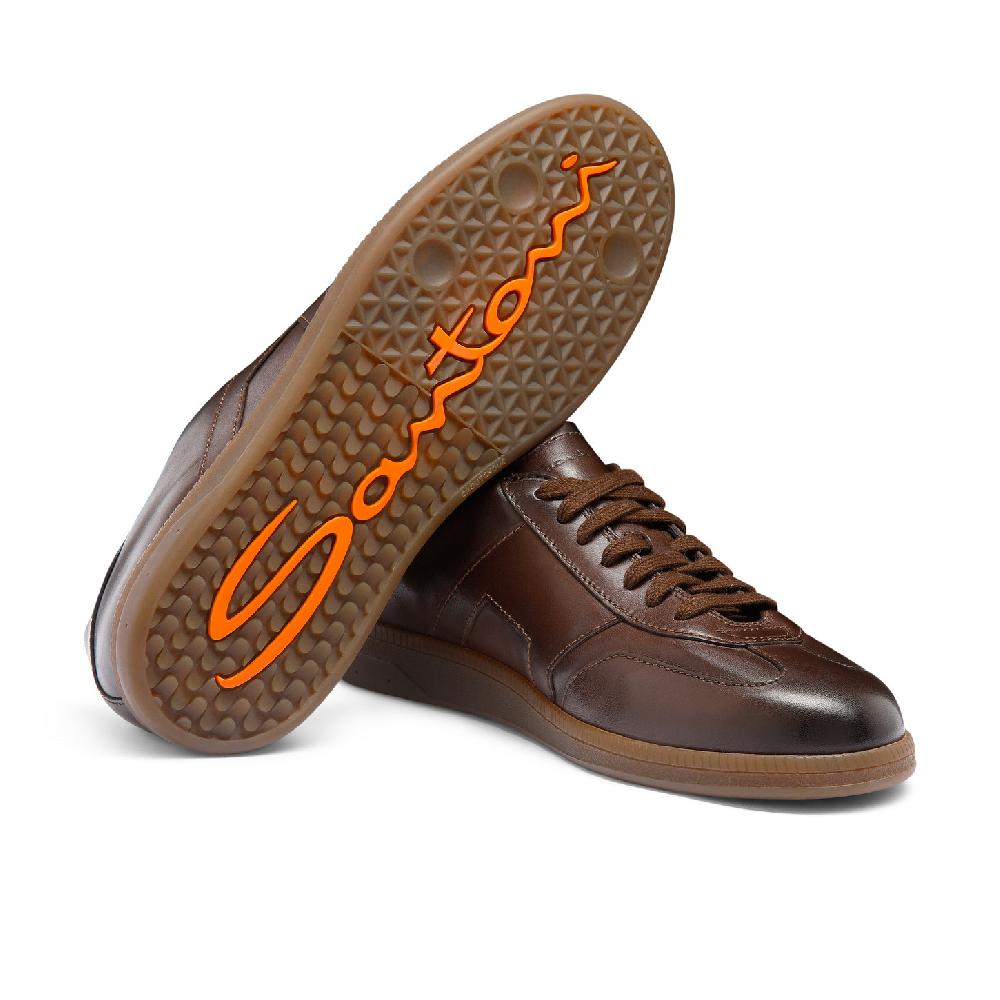 Santoni Sneaker DBS Oly Da Uomo In Pelle Testa Di Moro