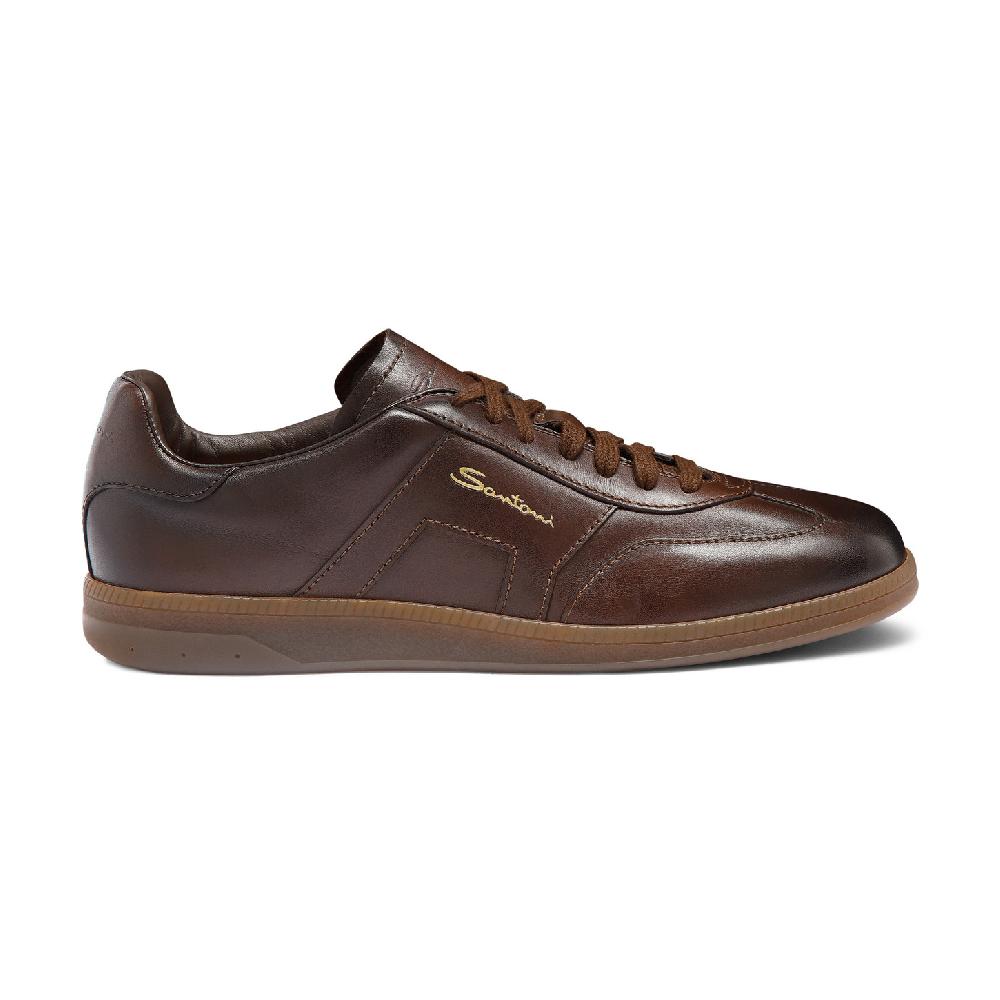 Santoni Sneaker DBS Oly da uomo in pelle testa di moro