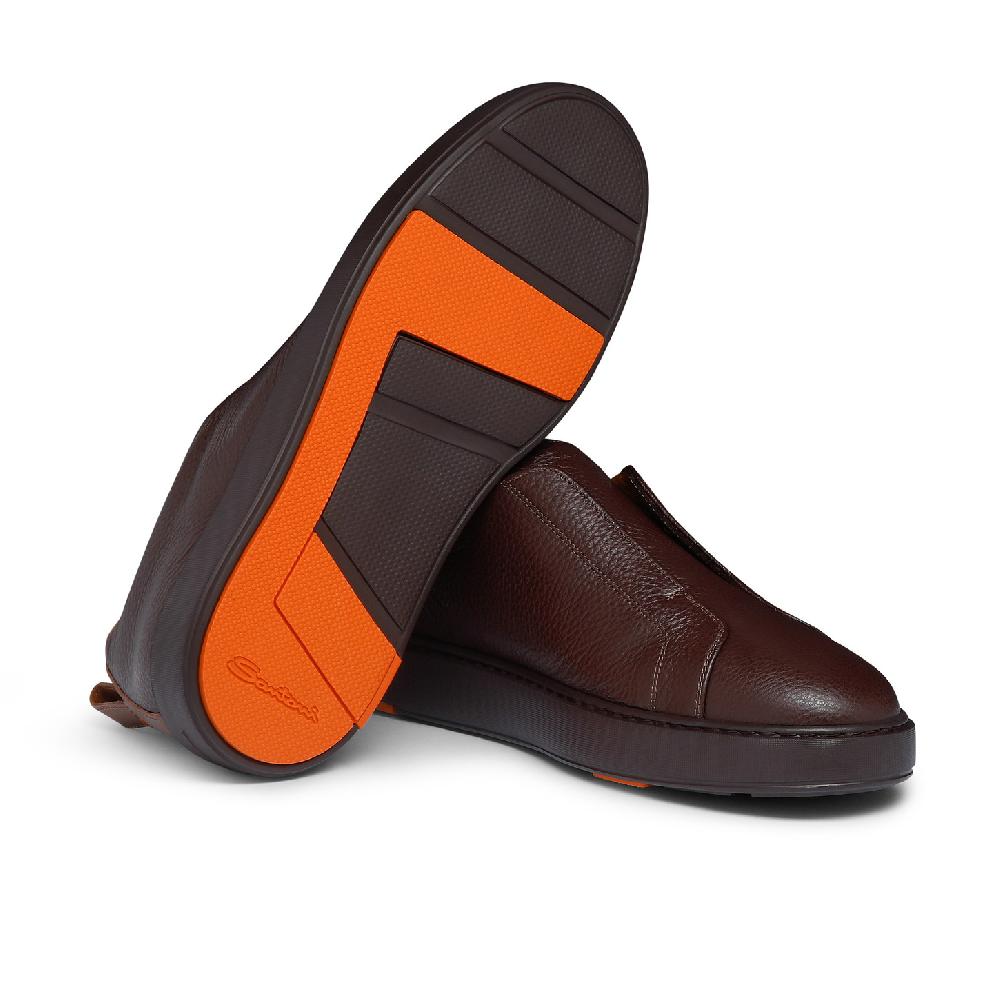 Santoni Sneaker Slip-on Da Uomo In Pelle Bottalata Bordeaux