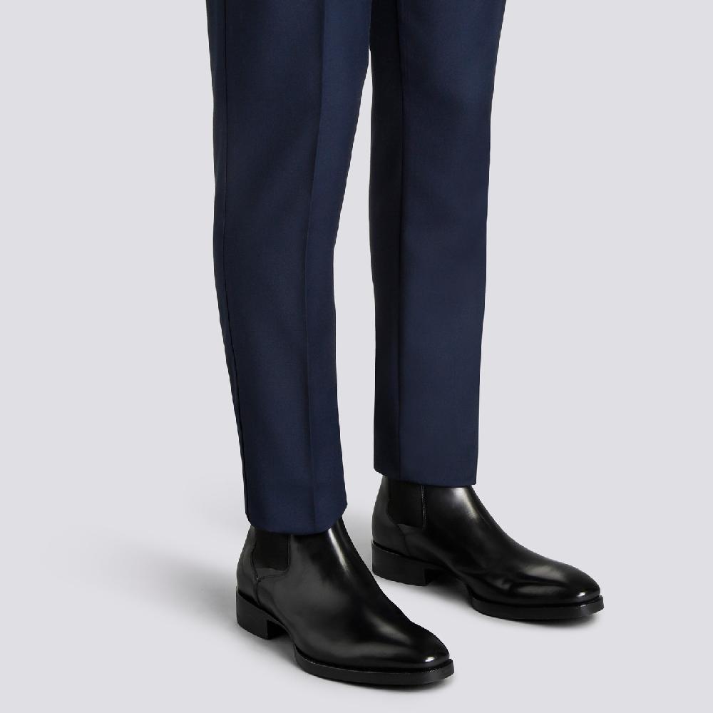 Santoni Stivaletto Chelsea Da Uomo In Pelle Anticata Nera