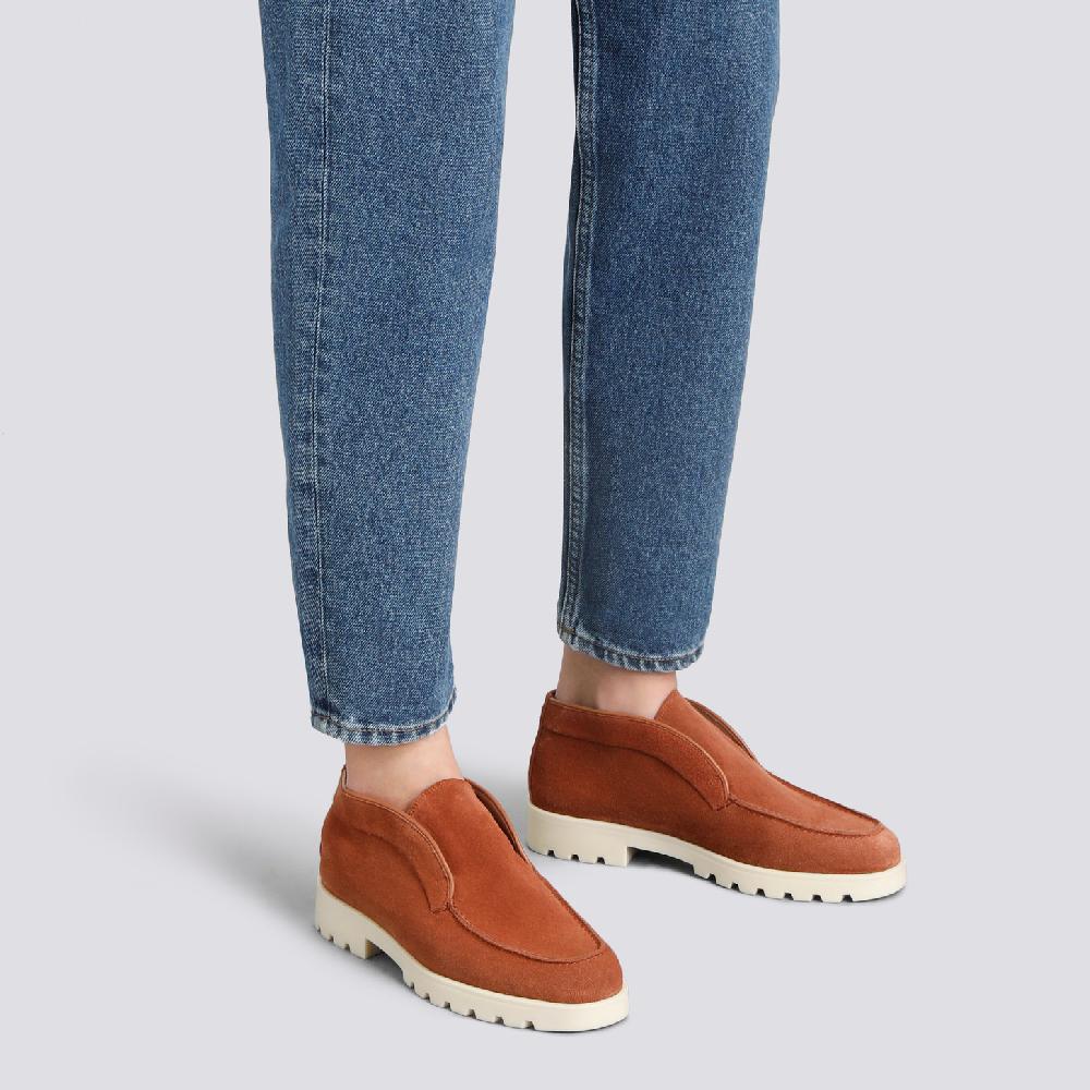 Santoni Stivaletto Desert Da Donna In Suede Arancione