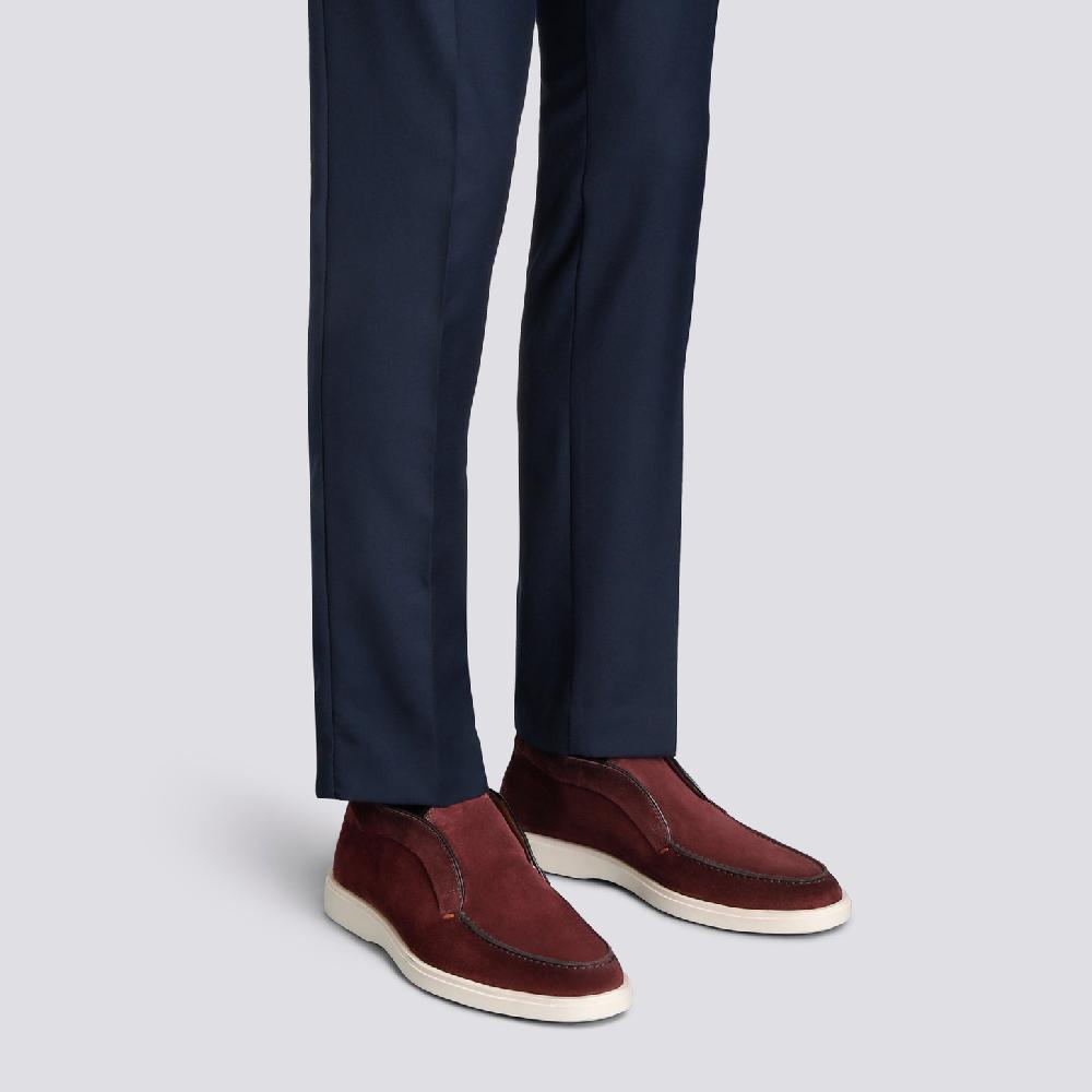 Santoni Stivaletto Desert Da Uomo In Suede Bordeaux