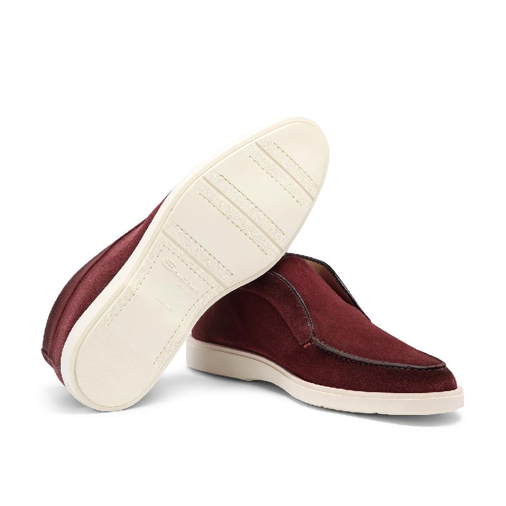 Santoni Stivaletto Desert Da Uomo In Suede Bordeaux