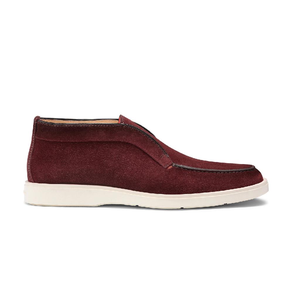 Santoni Stivaletto desert da uomo in suede bordeaux