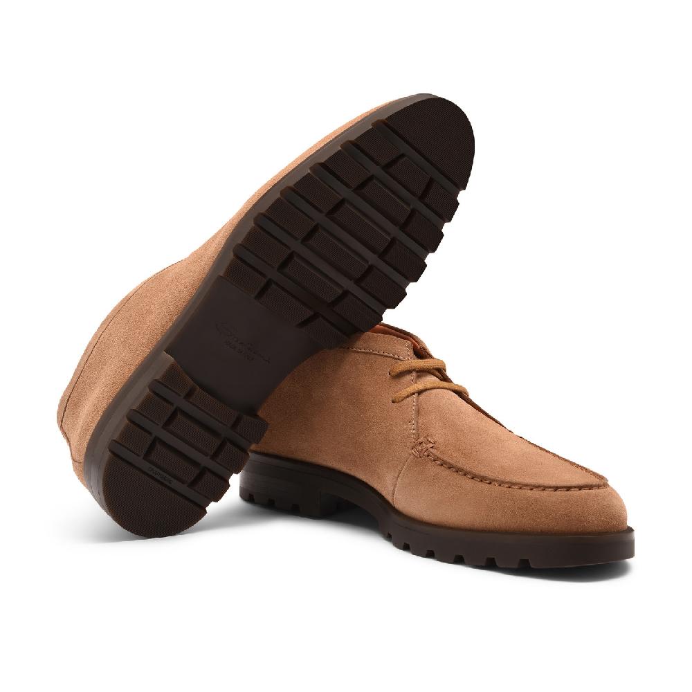 Santoni Stivaletto Desert Da Uomo In Suede Marrone Chiaro