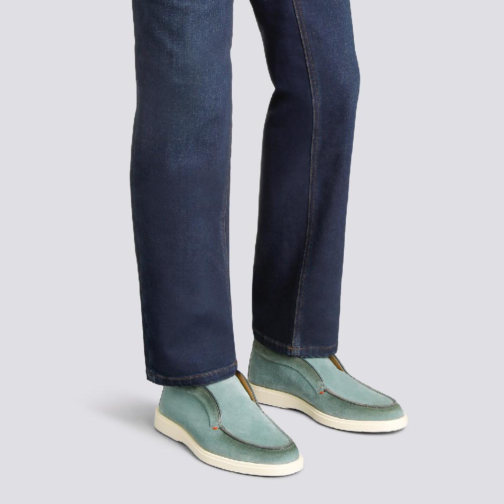 Santoni Stivaletto Desert Da Uomo In Suede Petrolio