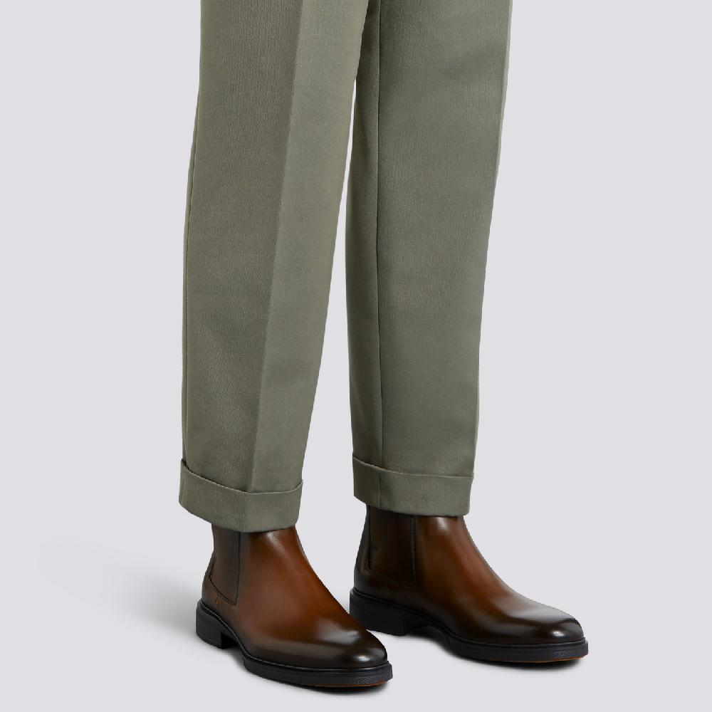 Santoni Stivaletto Easy Da Uomo In Pelle Testa Di Moro